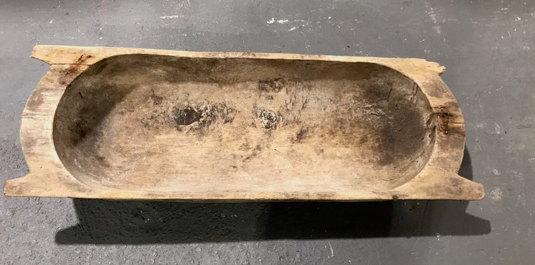 Rustic Turkish Wooden Dough Bowl #3981