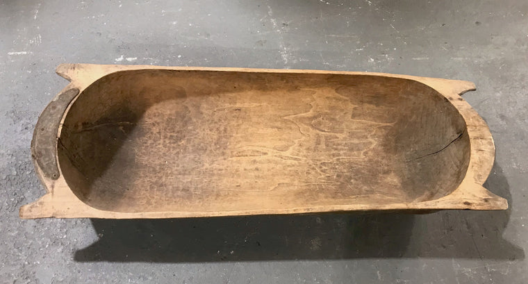 Rustic Turkish Wooden Dough Bowl #3982