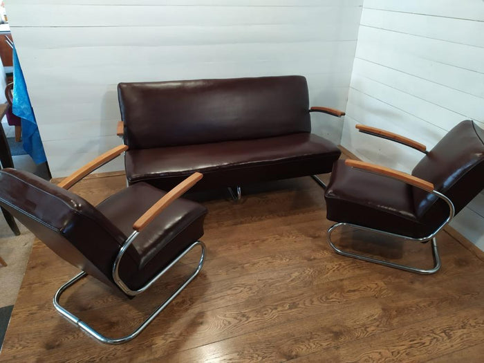 Vintage Mid Century Lounge + 2 Arm Chairs #3777