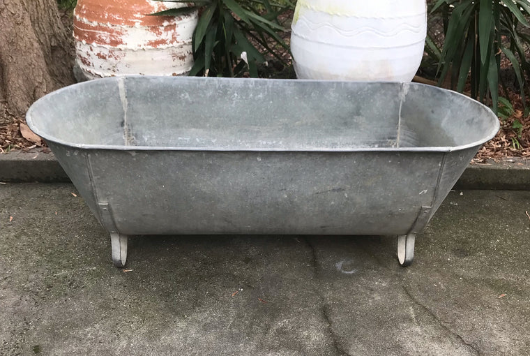 Vintage European Galvanised Bathtub #3990