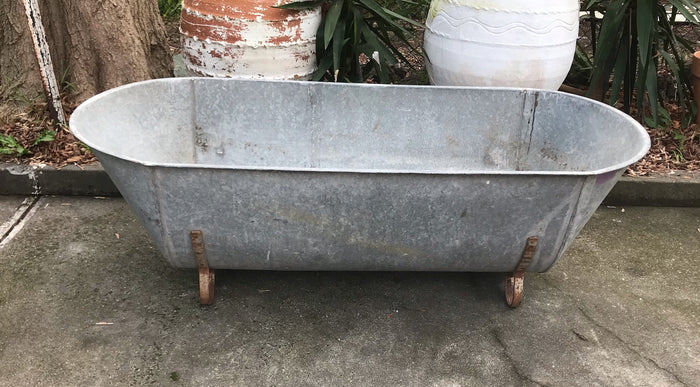 Vintage European Galvanised Bathtub #3991