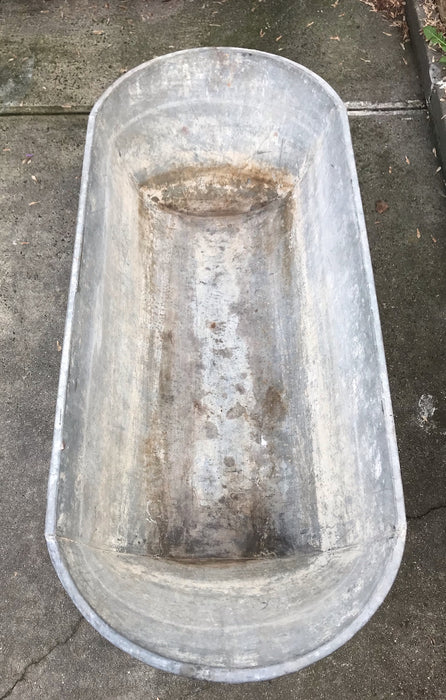 Vintage European Galvanised Bathtub #3995