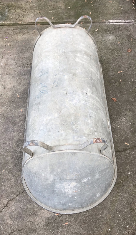 Vintage European Galvanised Bathtub #3995