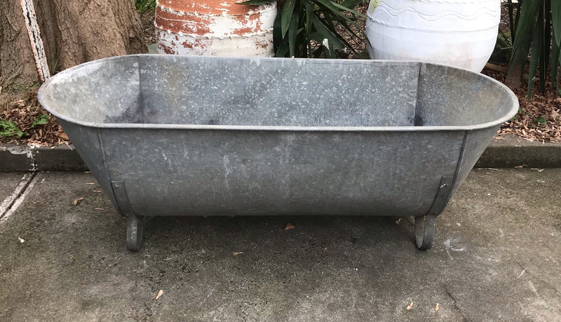 Vintage European Galvanised Bathtub #3996