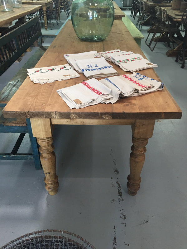 Vintage industrial European kitchen farmhouse dining table 3 mt long #2084