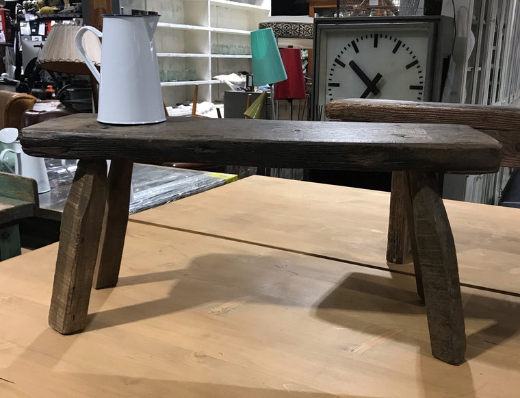Vintage European  Wooden Milking Bench  #4006 Byron