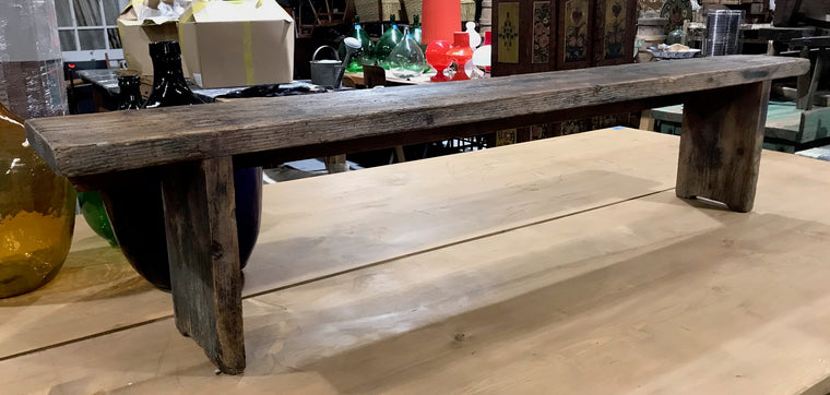 Vintage European Wooden  Bench Seat #4009