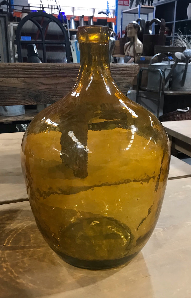 Vintage Amber Demijohn Bottles  #4011