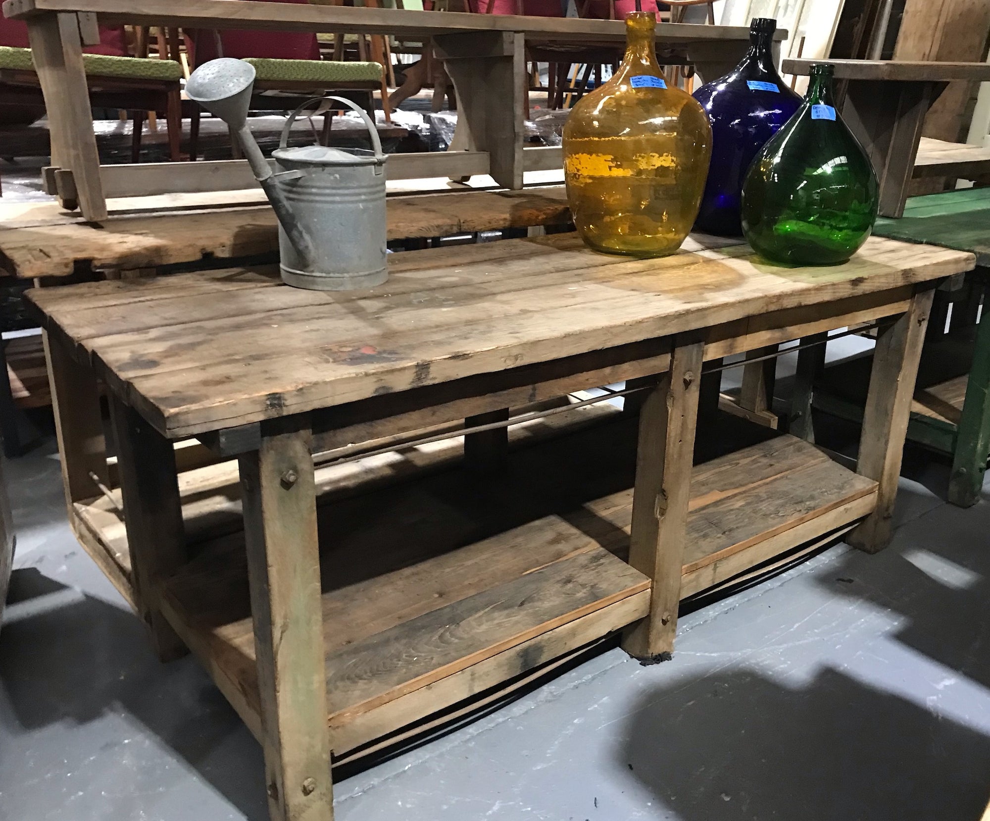 Vintage European Kitchen Island Table Work Bench 4012 Fossil Vintage Australia