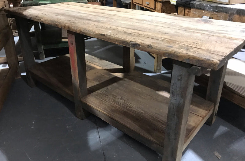 Vintage European Kitchen Island Table / Work Bench #4012