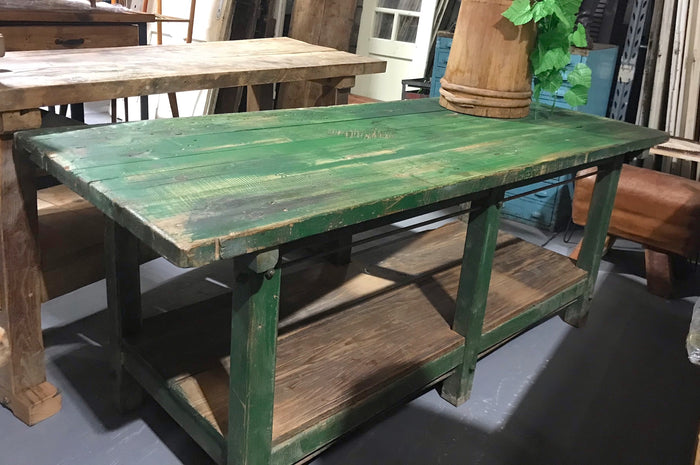 Vintage European Kitchen Island Table / Work Bench #4013
