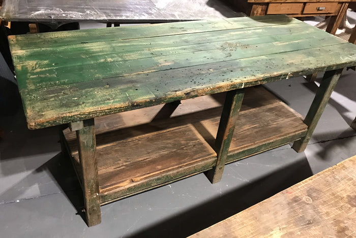 Vintage European Kitchen Island Table / Work Bench #4013