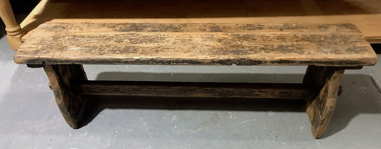 Vintage European Wooden  Bench Seat #4016