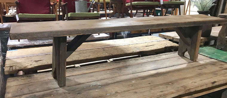 Vintage European Wooden  Bench Seat #4017