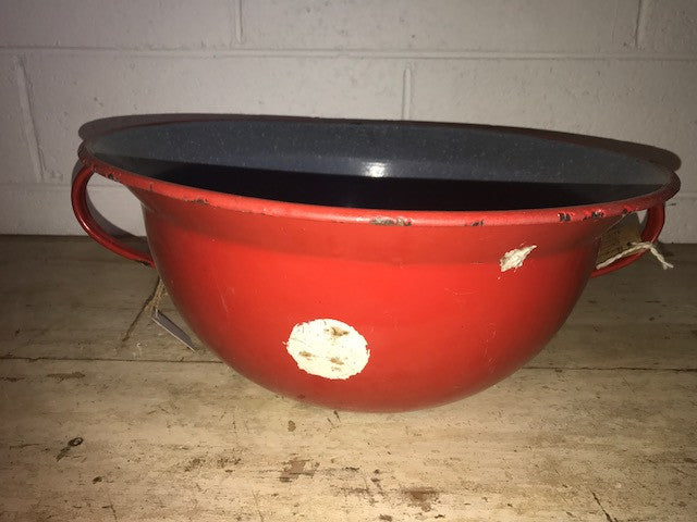 Vintage industrial European enamel  bowl #1104