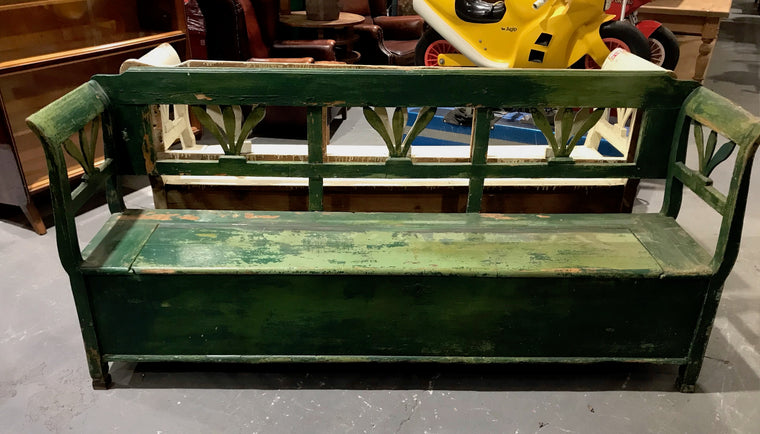 Vintage  Hungarian Box Bench Seat  #4029