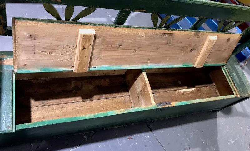 Vintage  Hungarian Box Bench Seat  #4029