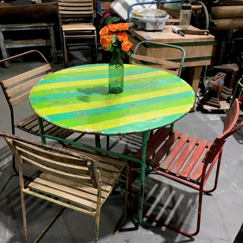 Vintage Round Metal  Garden Table  #4031