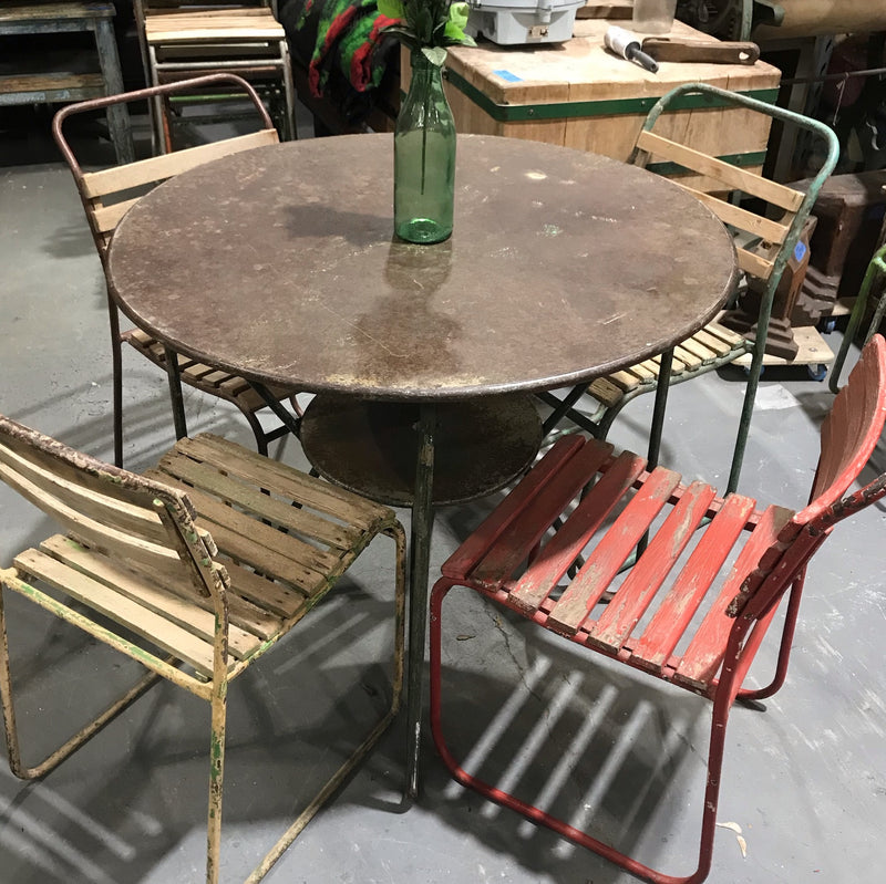 Vintage Round Metal  Garden Table  #4032