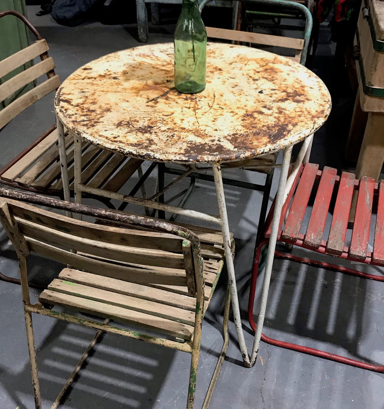 Vintage Round Metal  Garden Table  #4034