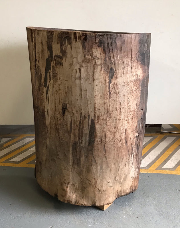 Vintage European Oak  Wooden Hollow Log #4045