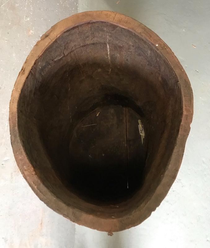 Vintage European Oak  Wooden Hollow Log #4045
