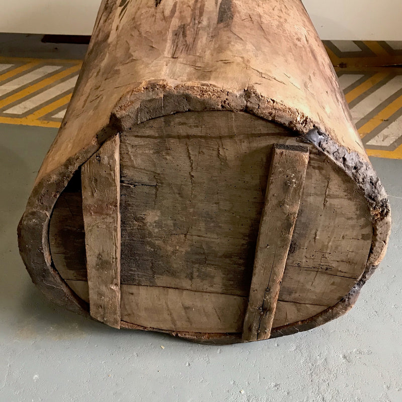 Vintage European Oak  Wooden Hollow Log #4045