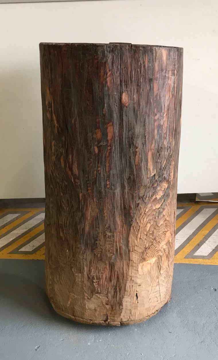 Vintage European Oak  Wooden Hollow Log #4046