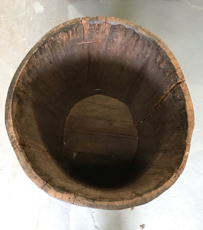 Vintage European Oak  Wooden Hollow Log #4047