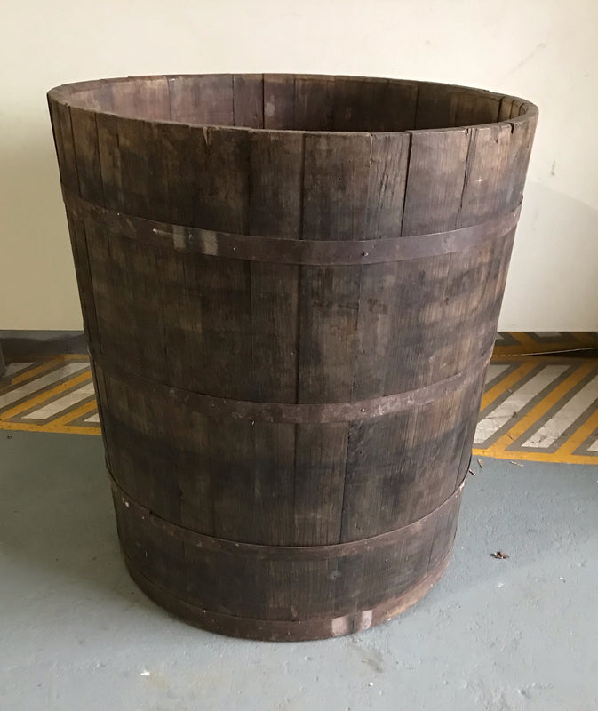 Vintage European Oak Round Wine Barrel #4051