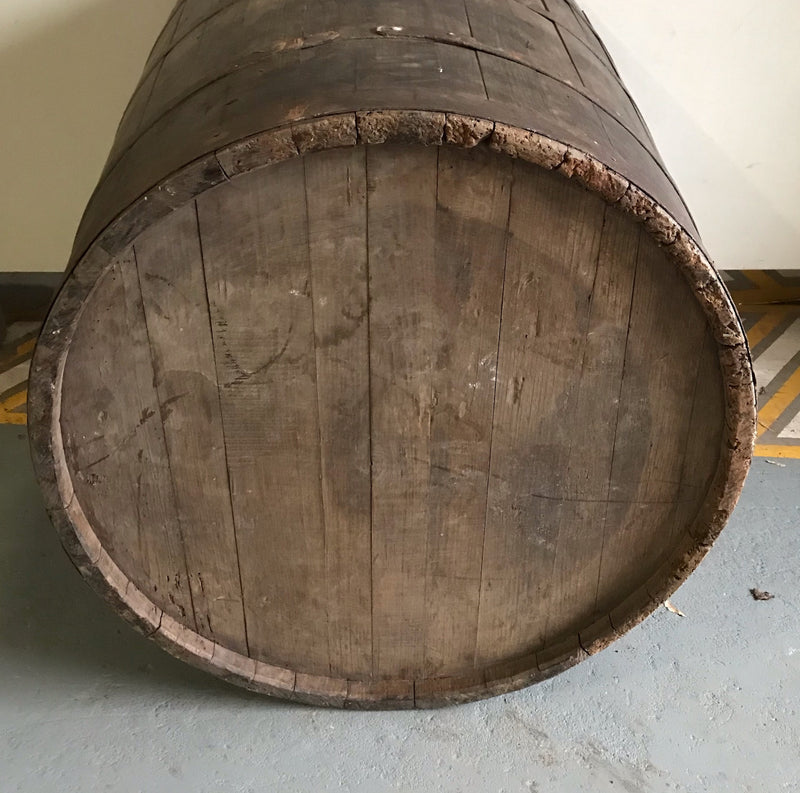 Vintage European Oak Round Wine Barrel #4051