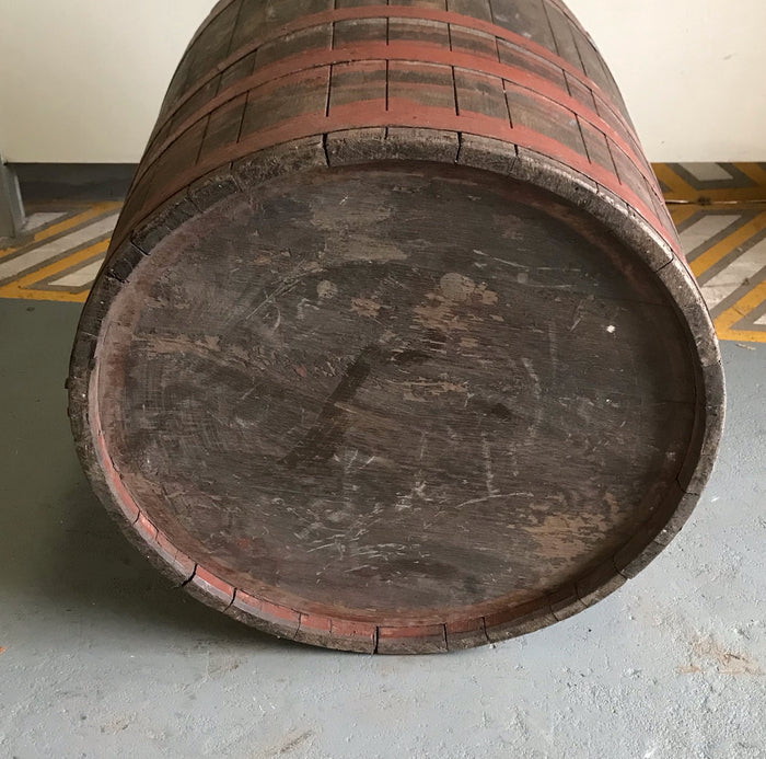 Vintage European Oak Round Wine Barrel #4052