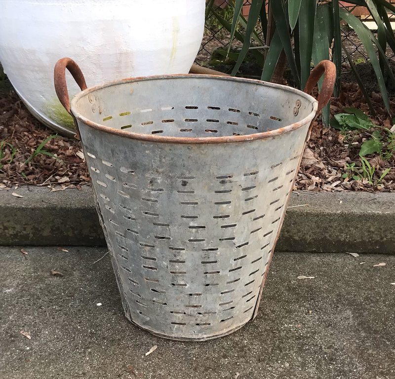 Vintage Turkish Olive Picking Bucket  #4092
