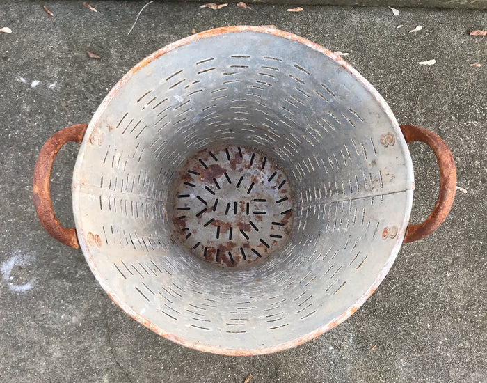 Vintage Turkish Olive Picking Bucket  #4092
