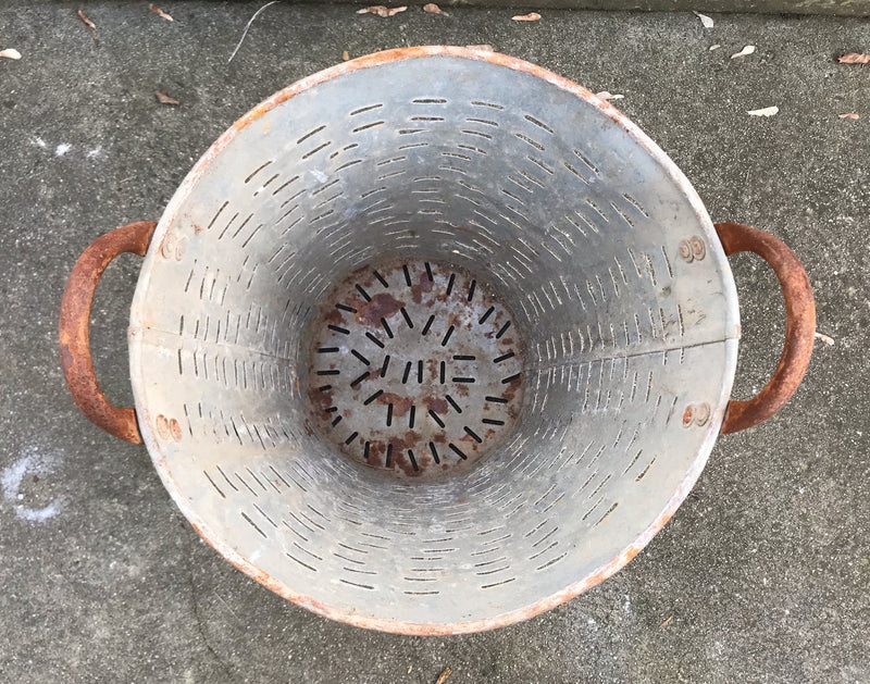 Vintage Turkish Olive Picking Bucket  #4092