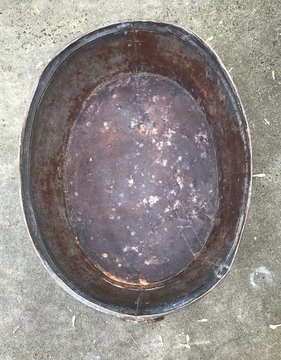 Vintage  European Rustic Metal  Wash Tub  #4099
