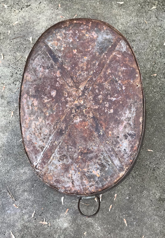 Vintage  European Rustic Metal  Wash Tub  #4102