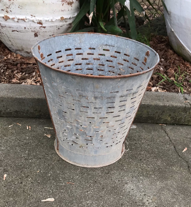Vintage Turkish Olive Picking Bucket  #4105