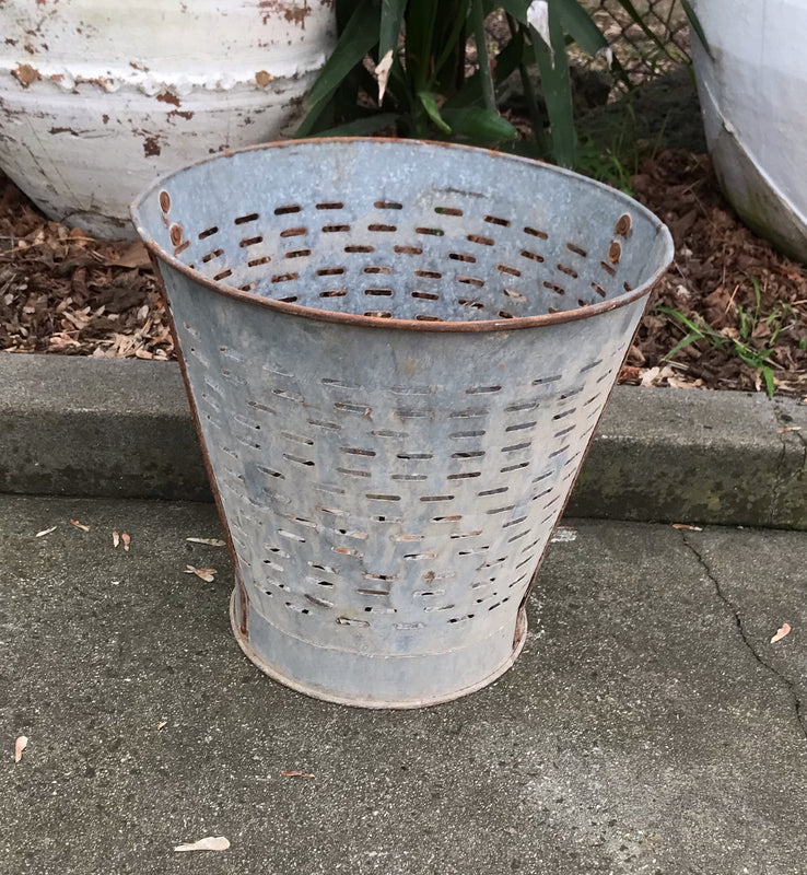 Vintage Turkish Olive Picking Bucket  #4105