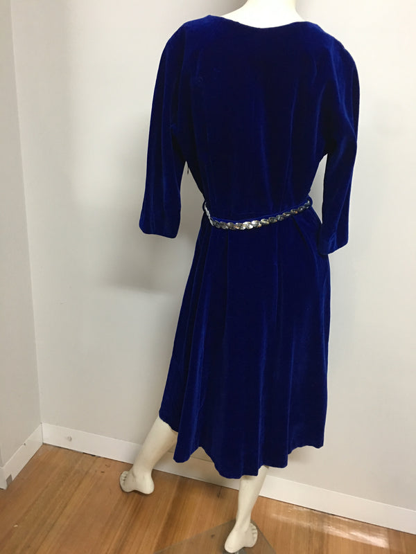 Vintage Velvet Dress #C094 FREE AUS POSTAGE