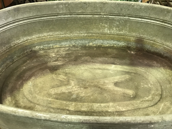 Vintage industrial Czech 40s galvanised oval wash tub #1869/6