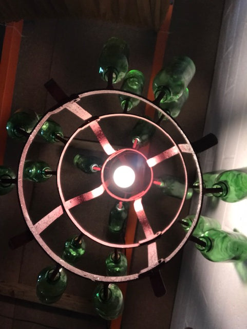 Vintage Bottle Drying Rack Light  #4125