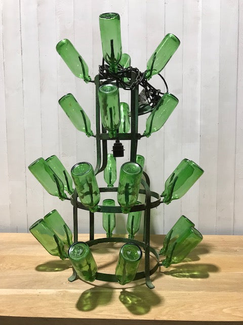 Vintage Bottle Drying Rack Light  #4124