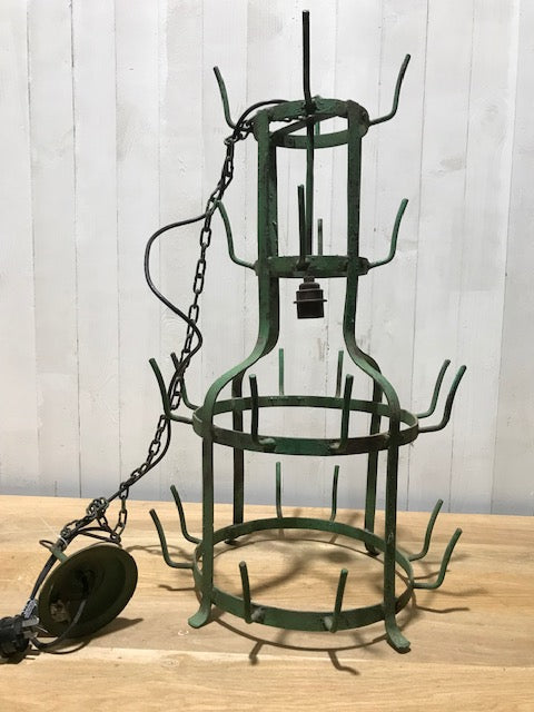 Vintage Bottle Drying Rack Light  #4124