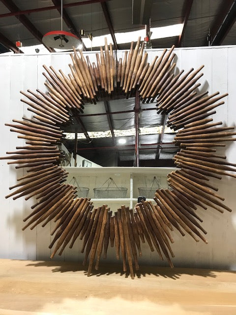 Vintage Wooden Pin Mirror #4230 Byron