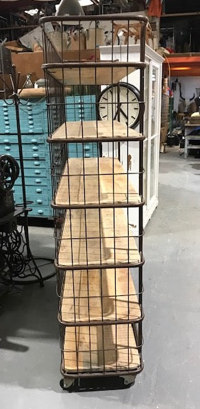 Vintage Metal and Wood Display Shelf  Unit   #4229