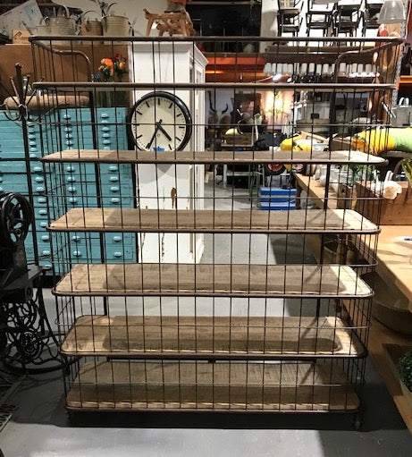 Vintage Metal and Wood Display Shelf  Unit   #4229