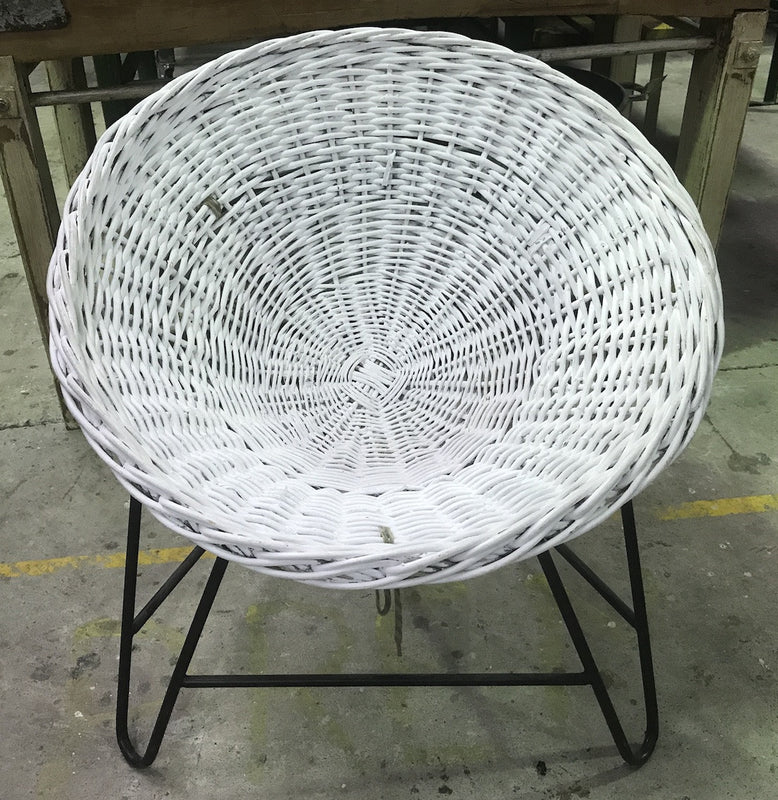 Vintage industrial Mid Century Danish Basket chair #1903 white byron bay