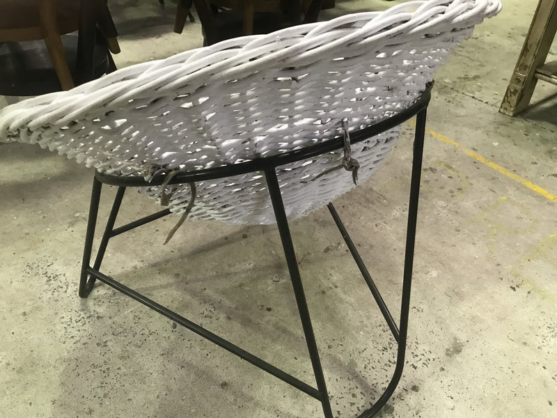 Vintage industrial Mid Century Danish Basket chair #1903 white byron bay