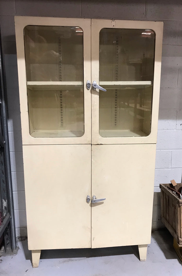 European 1940s Enamel   Medicical  Cabinet #4152